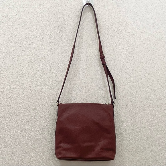 KATE SPADE Port Brown Leather On Purpose Zip Pocket Crossbody Bag - Picture 6 of 16